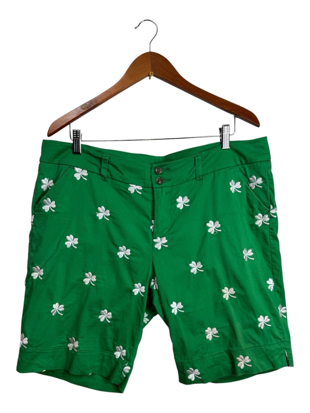 LoudMouth Golf Lucky Clover St Patricks Irish Shorts Shamrock Women’s US 16